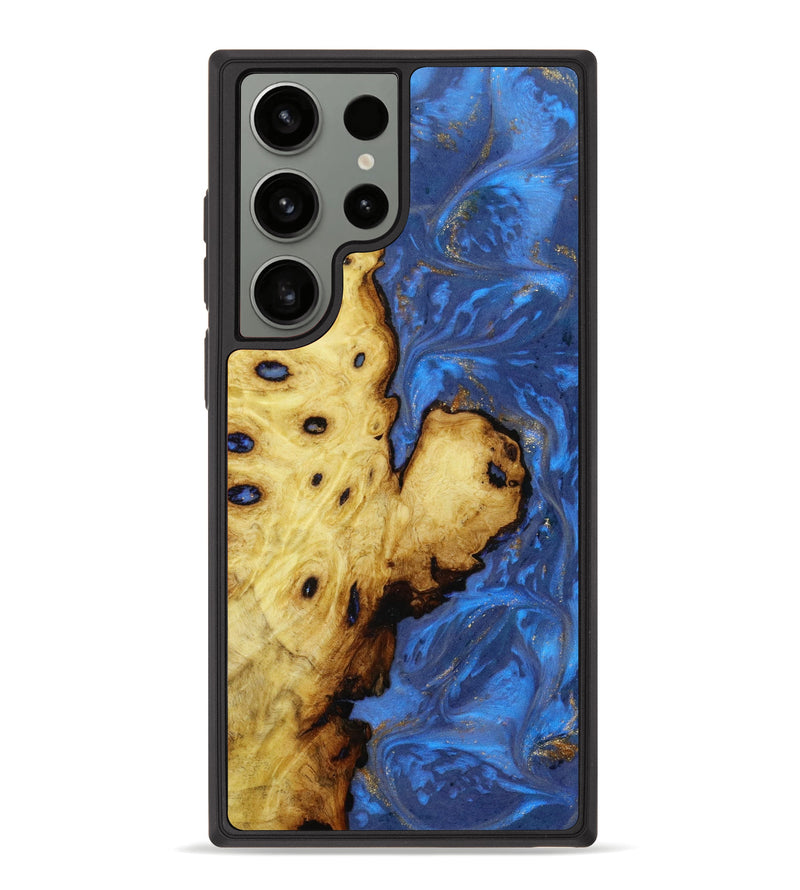 Galaxy S23 Ultra Wood+Resin Phone Case - Dwight (Blue, 645236)