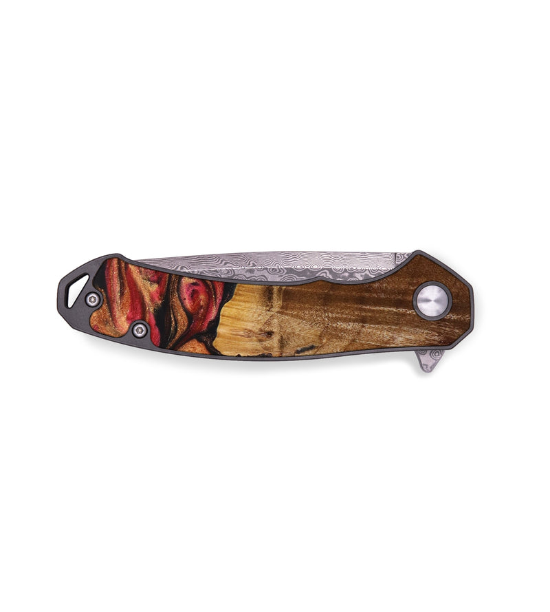 EDC Wood+Resin Pocket Knife - Ira (Red, 644076)