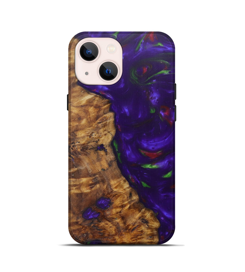 iPhone 13 mini Wood+Resin Live Edge Phone Case - Shila (Purple, 599144)