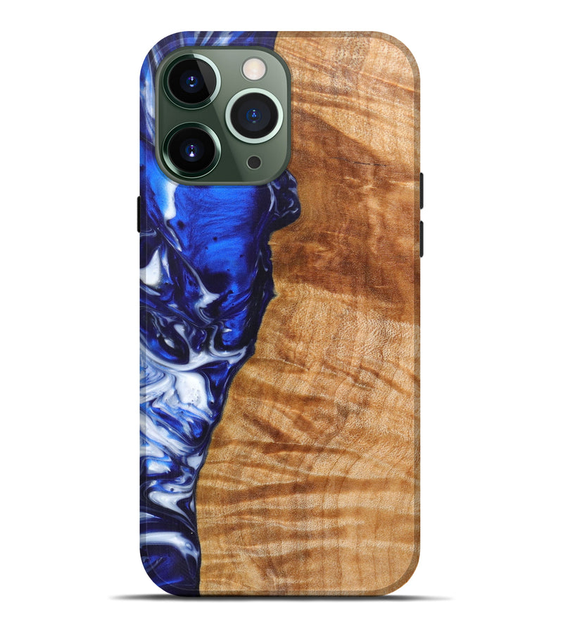 iPhone 13 Pro Max Wood+Resin Live Edge Phone Case - Morton (Blue, 616697)