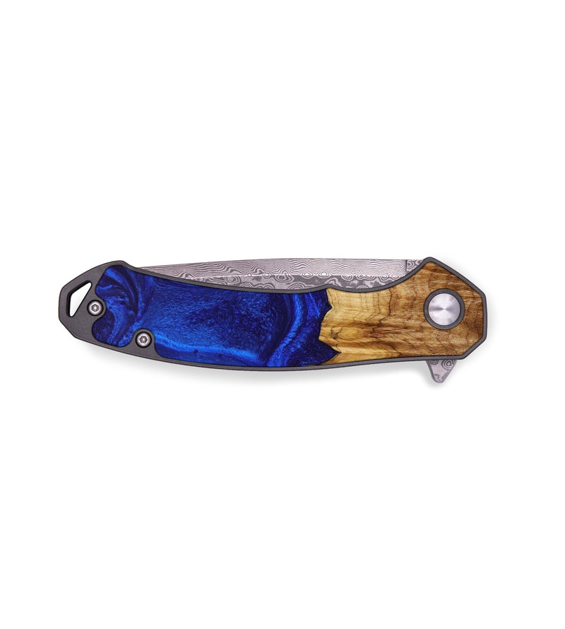 EDC Wood+Resin Pocket Knife - Max (Blue, 642614)