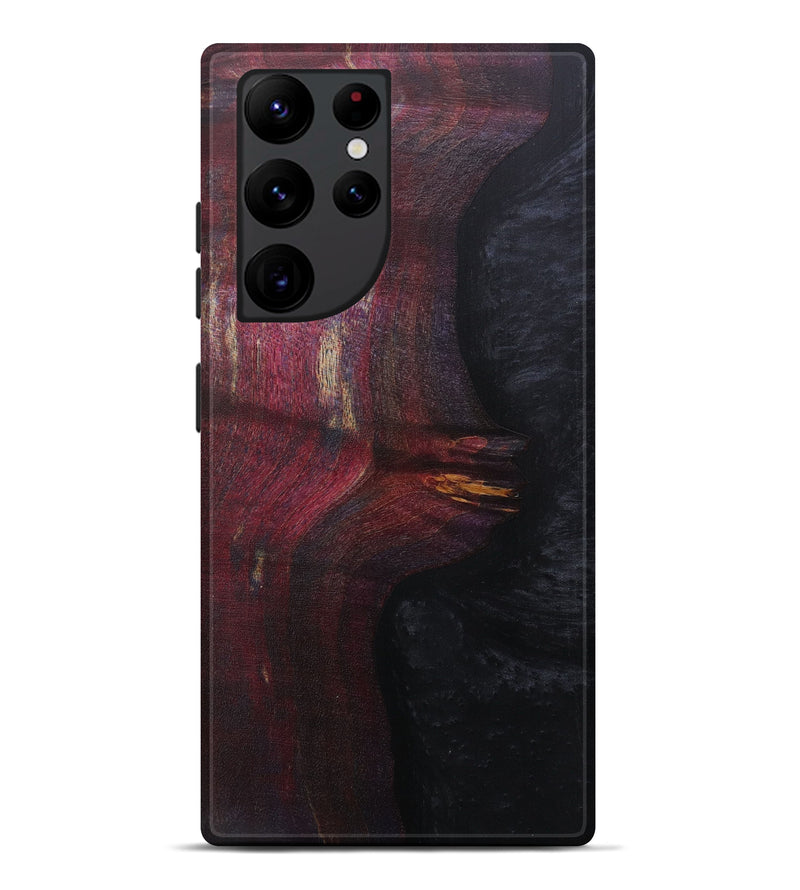 Galaxy S22 Ultra Wood+Resin Live Edge Phone Case - Bucklin (Pure Black, 591433)