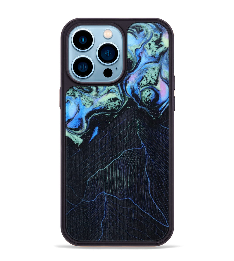 iPhone 14 Pro Max Wood+Resin Phone Case - Tarah (Aurora, 618480)