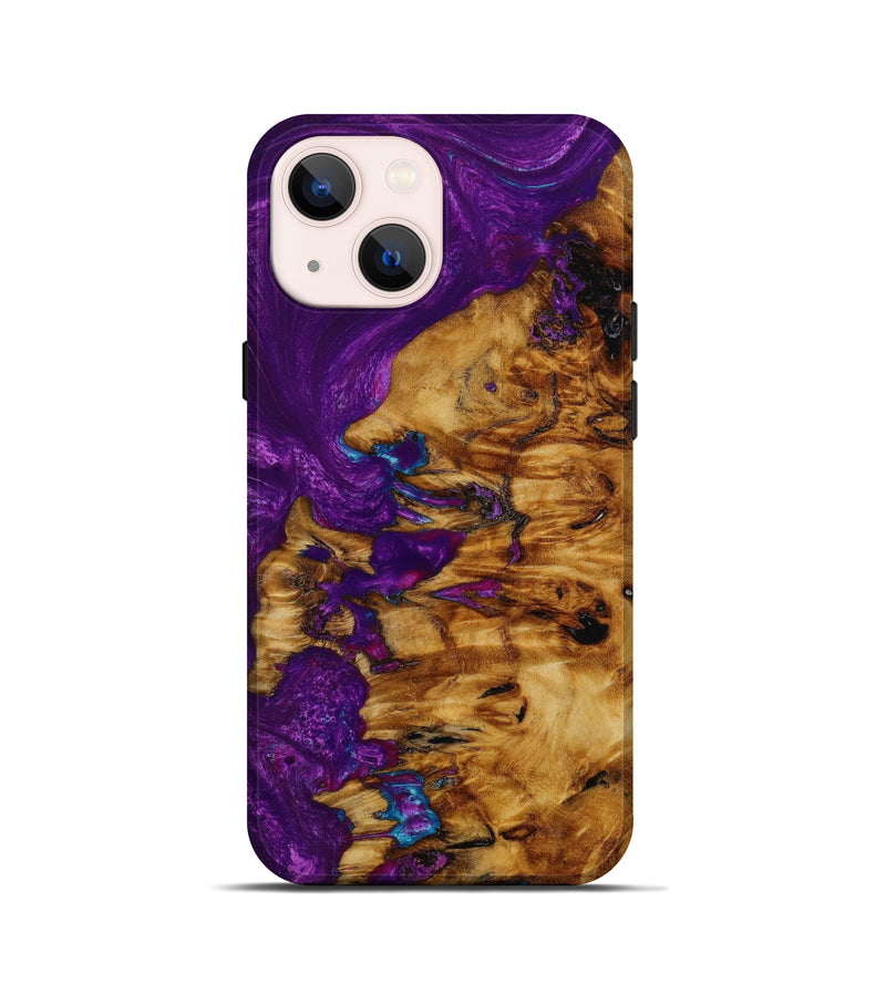 iPhone 13 mini Wood+Resin Live Edge Phone Case - Skyler (Purple, 646919)
