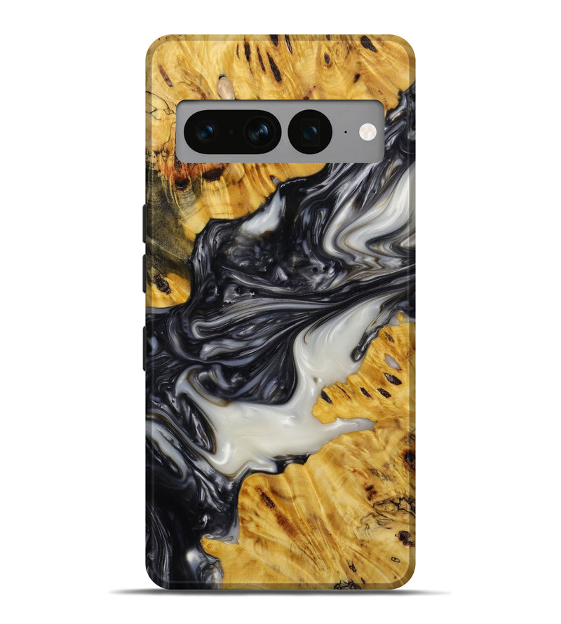 Pixel 7 Pro Wood+Resin Live Edge Phone Case - Jayden (Black & White, 642863)