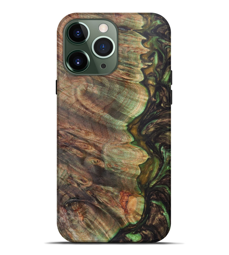 iPhone 13 Pro Max Wood+Resin Live Edge Phone Case - Davina (Metallic, 607179)