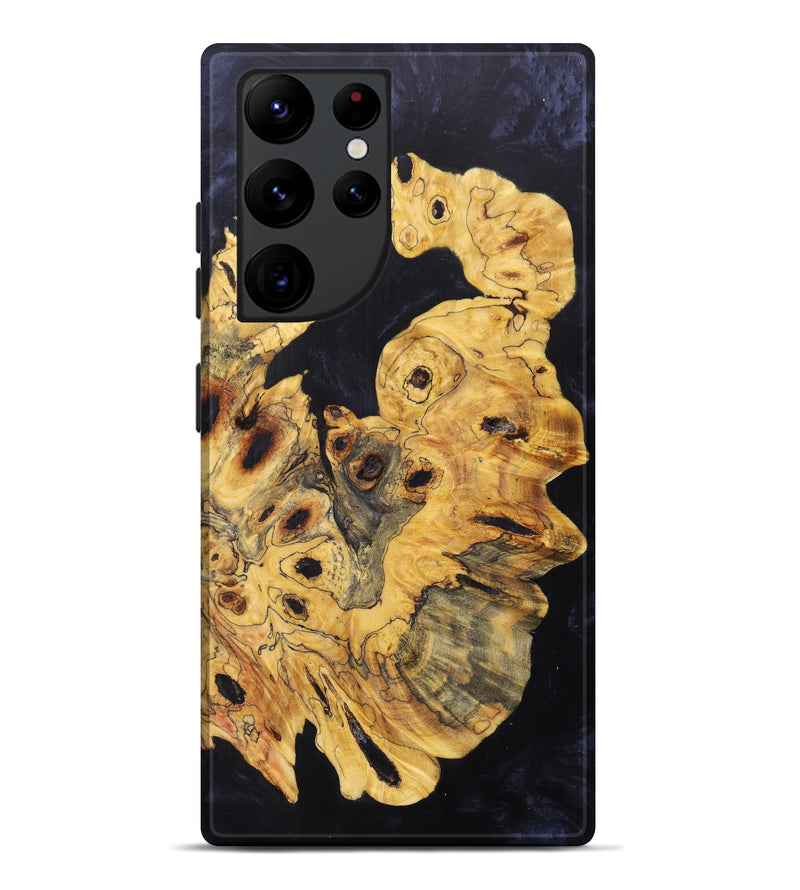 Galaxy S22 Ultra Wood+Resin Live Edge Phone Case - Kristina (Black & White, 626008)