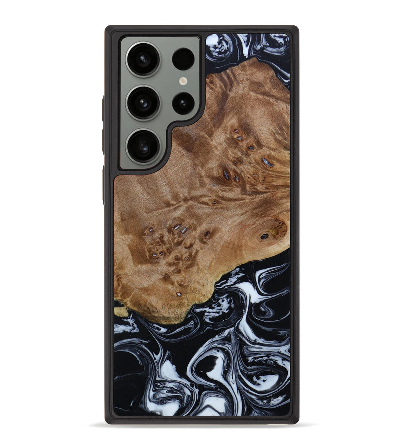 Galaxy S23 Ultra Wood+Resin Phone Case - Drew (Black & White, 647424)