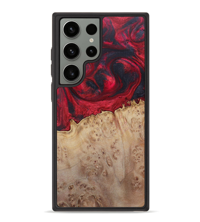 Galaxy S23 Ultra Wood+Resin Phone Case - Esmeralda (Red, 621024)