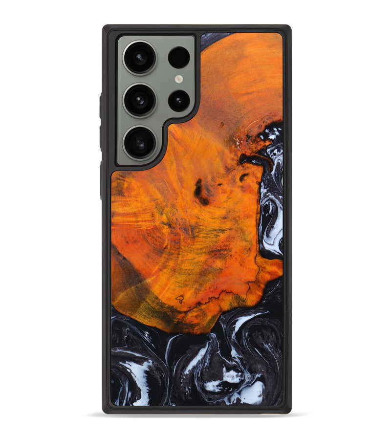 Galaxy S23 Ultra Wood+Resin Phone Case - Jayde (Black & White, 623294)