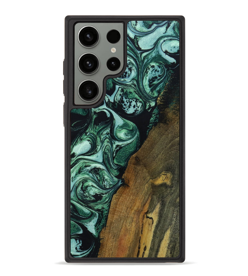 Galaxy S23 Ultra Wood+Resin Phone Case - Journee (Green, 647787)