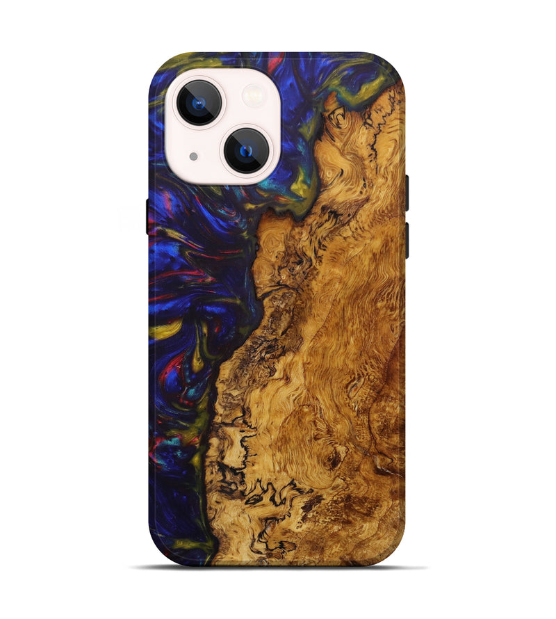 iPhone 14 Wood+Resin Live Edge Phone Case - Fabian (Blue, 641694)