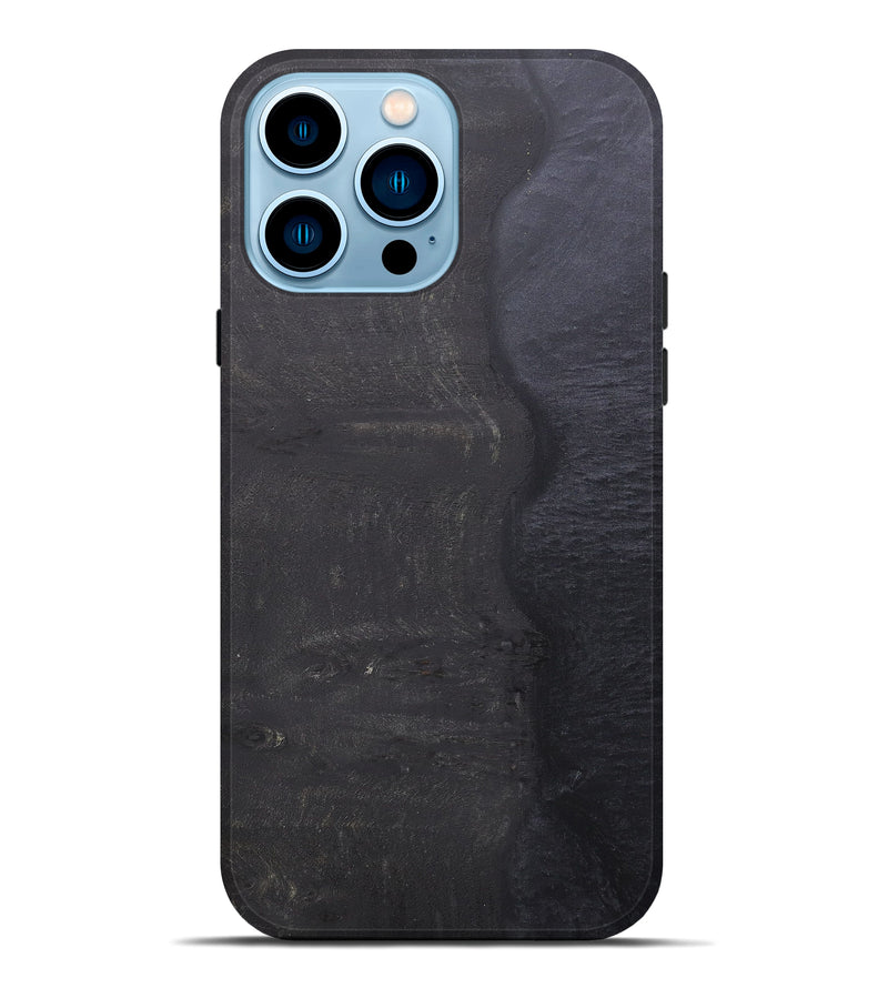 iPhone 14 Pro Max Wood+Resin Live Edge Phone Case - Syl (Pure Black, 595480)