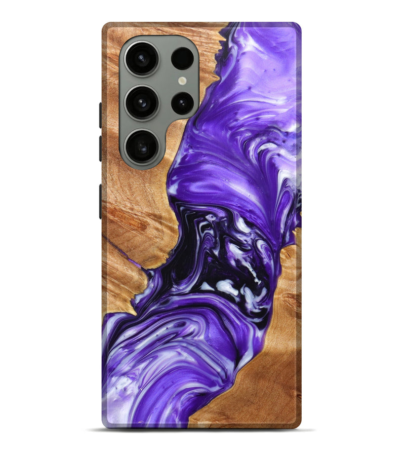 Galaxy S23 Ultra Wood+Resin Live Edge Phone Case - Kathy (Purple, 641024)