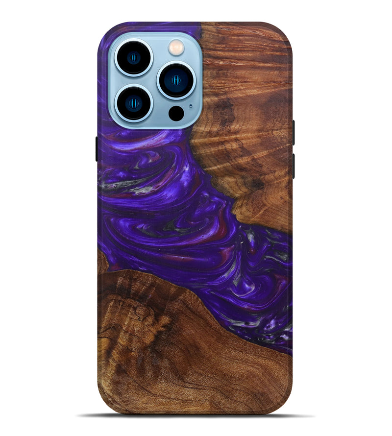 iPhone 14 Pro Max Wood+Resin Live Edge Phone Case - Nollie (Purple, 599145)