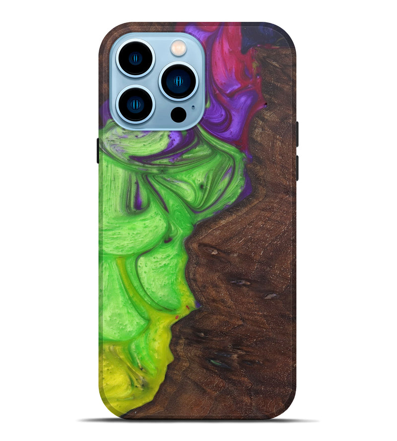 iPhone 14 Pro Max Wood+Resin Live Edge Phone Case - Rick (Purple, 602486)