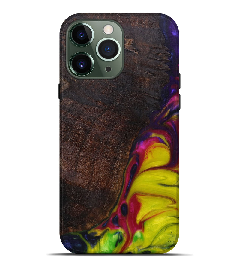iPhone 13 Pro Max Wood+Resin Live Edge Phone Case - Madalena (Graffiti, 567177)
