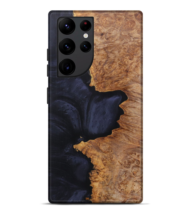 Galaxy S22 Ultra Wood+Resin Live Edge Phone Case - Mccoy (Pure Black, 616649)