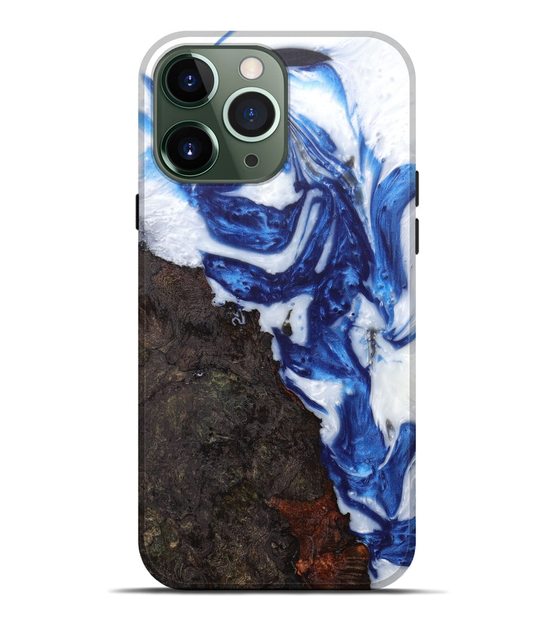 iPhone 13 Pro Max Wood+Resin Live Edge Phone Case - Lizz (Black & White, 597057)