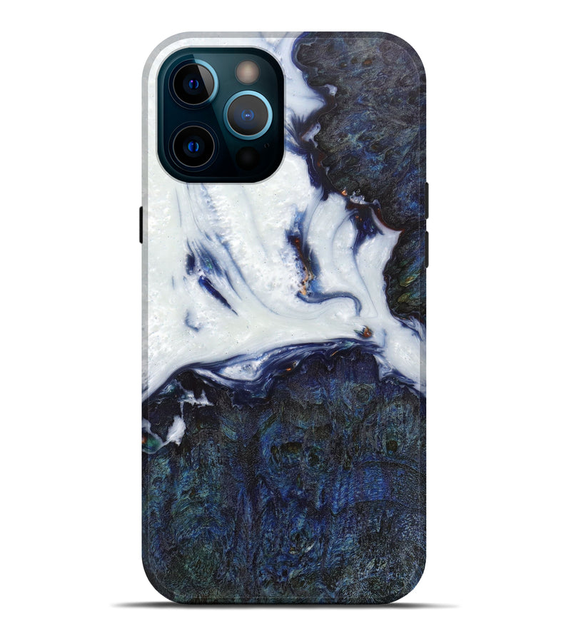 iPhone 12 Pro Max Wood+Resin Live Edge Phone Case - Lorrel (Dark Blue, 596341)