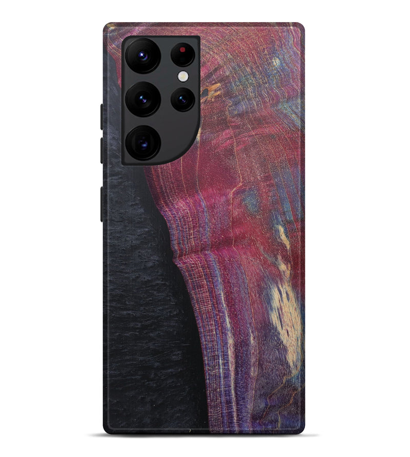 Galaxy S22 Ultra Wood+Resin Live Edge Phone Case - Helga (Pure Black, 597339)