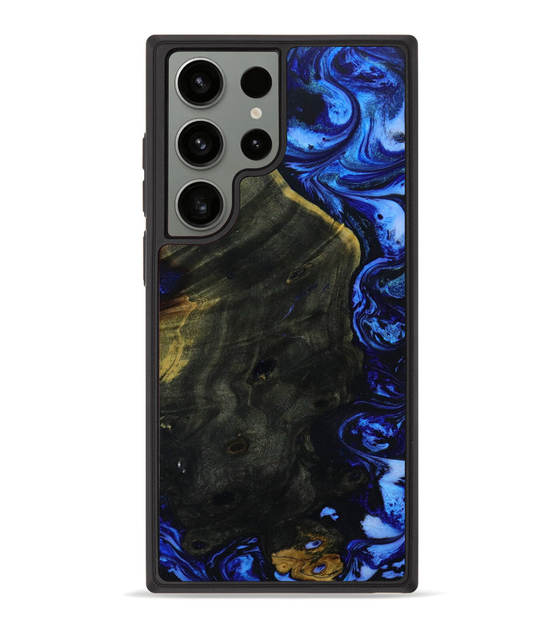Galaxy S23 Ultra Wood+Resin Phone Case - Brinley (Blue, 648650)
