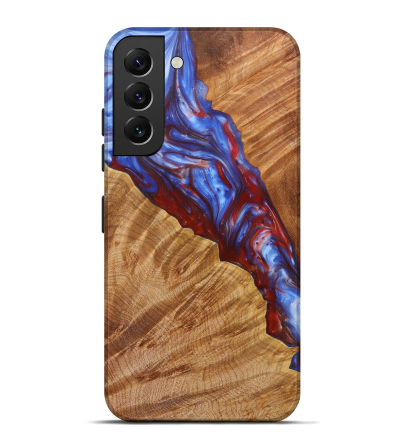 Galaxy S22 Plus Wood+Resin Live Edge Phone Case - Cliff (Blue, 615807)