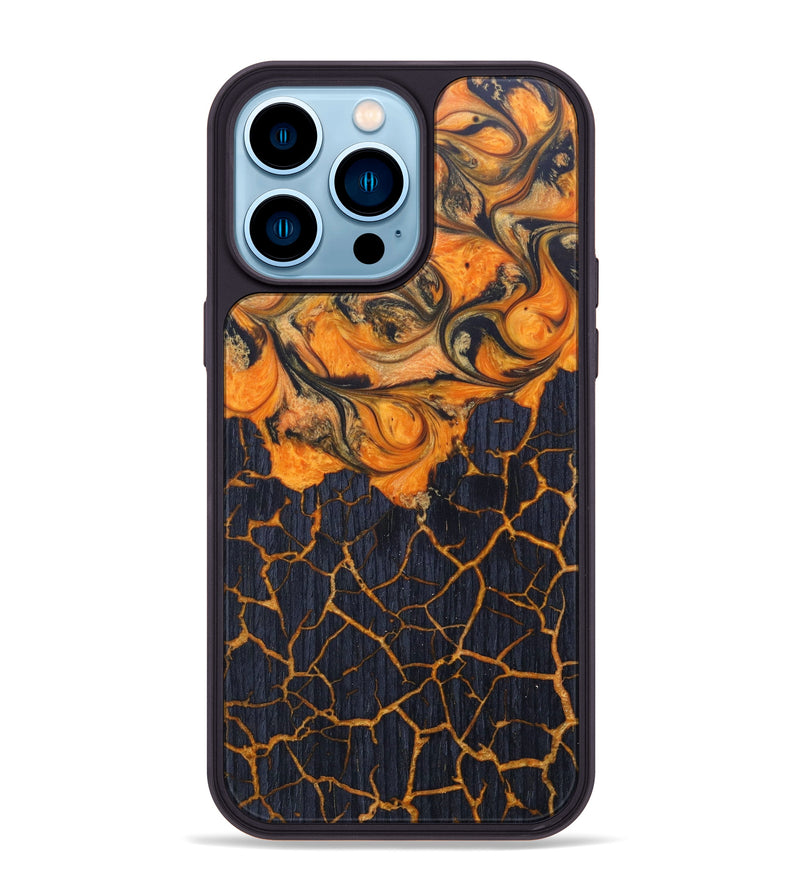 iPhone 14 Pro Max Wood+Resin Phone Case - Ivette (Lava, 625092)