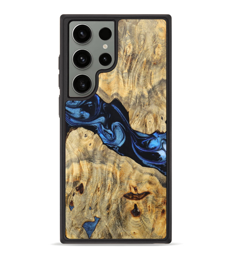 Galaxy S23 Ultra Wood+Resin Phone Case - Jessa (Blue, 630710)