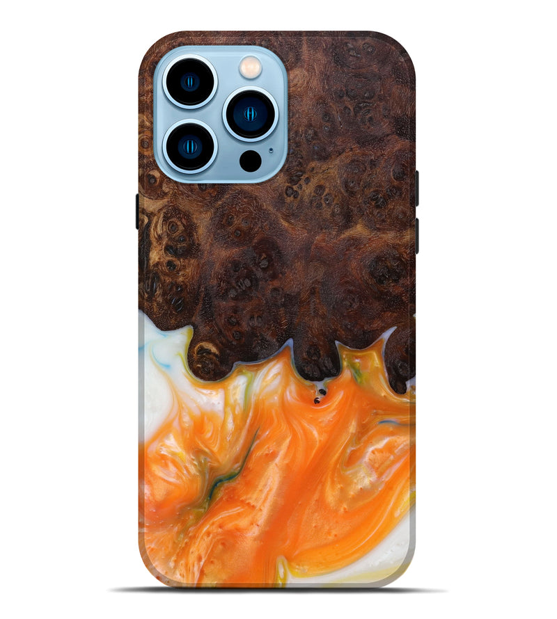 iPhone 14 Pro Max Wood+Resin Live Edge Phone Case - Jonathan (Red, 623209)