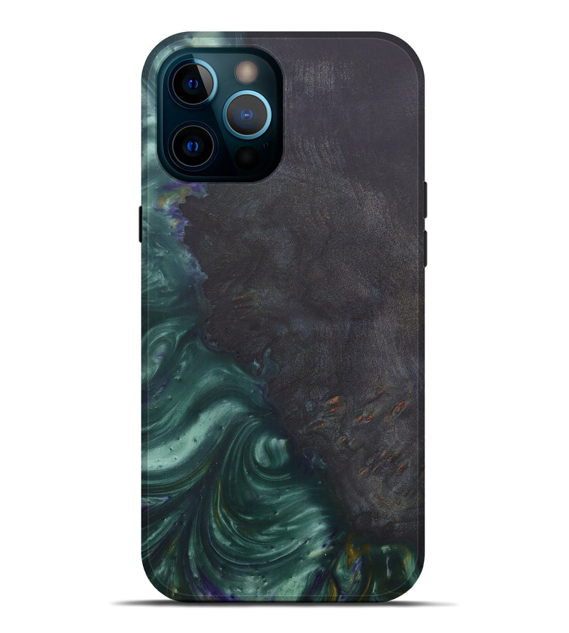 iPhone 12 Pro Max Wood+Resin Live Edge Phone Case - Edmundo (Dark Green, 576748)