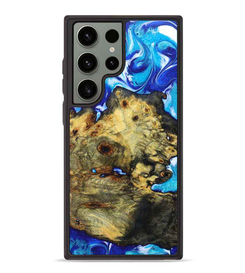 Galaxy S23 Ultra Wood+Resin Phone Case - Charlize (Blue, 632080)