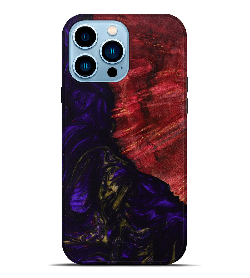 iPhone 14 Pro Max Wood+Resin Live Edge Phone Case - Mallory (Purple, 623124)