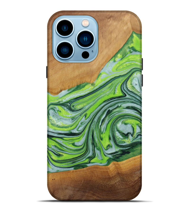 iPhone 14 Pro Max Wood+Resin Live Edge Phone Case - Inez (Artist Pick, 645002)
