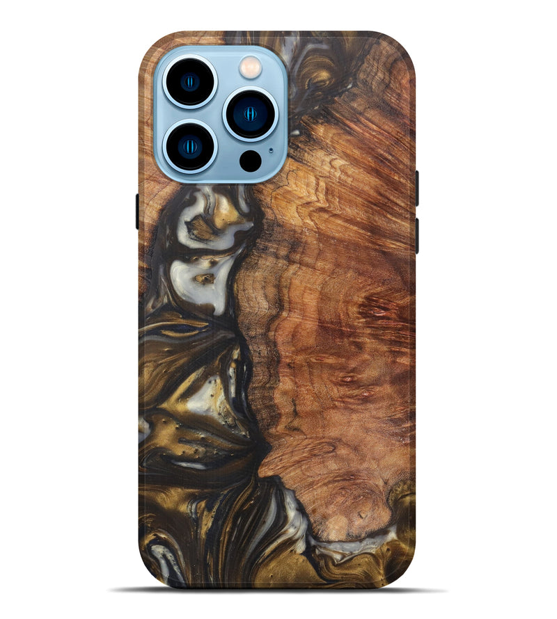 iPhone 14 Pro Max Wood+Resin Live Edge Phone Case - Leonard (Metallic, 615834)