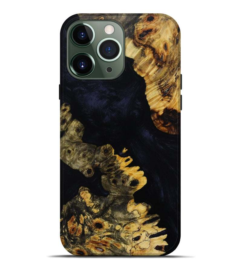 iPhone 13 Pro Max Wood+Resin Live Edge Phone Case - Jill (Black & White, 643081)