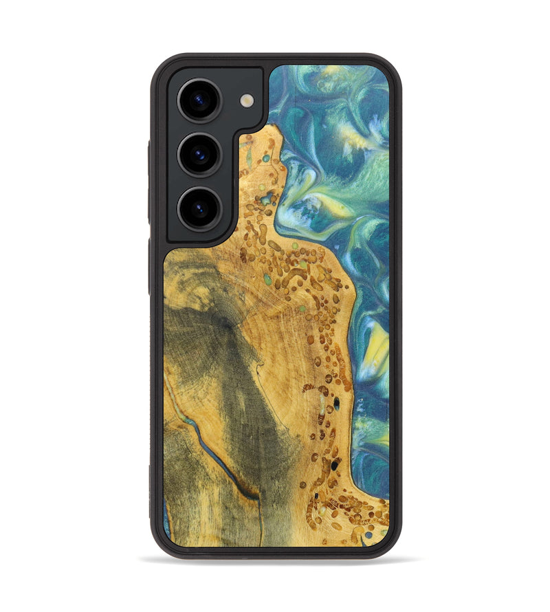 Galaxy S23 Wood+Resin Phone Case - Kelsi (Green, 626278)