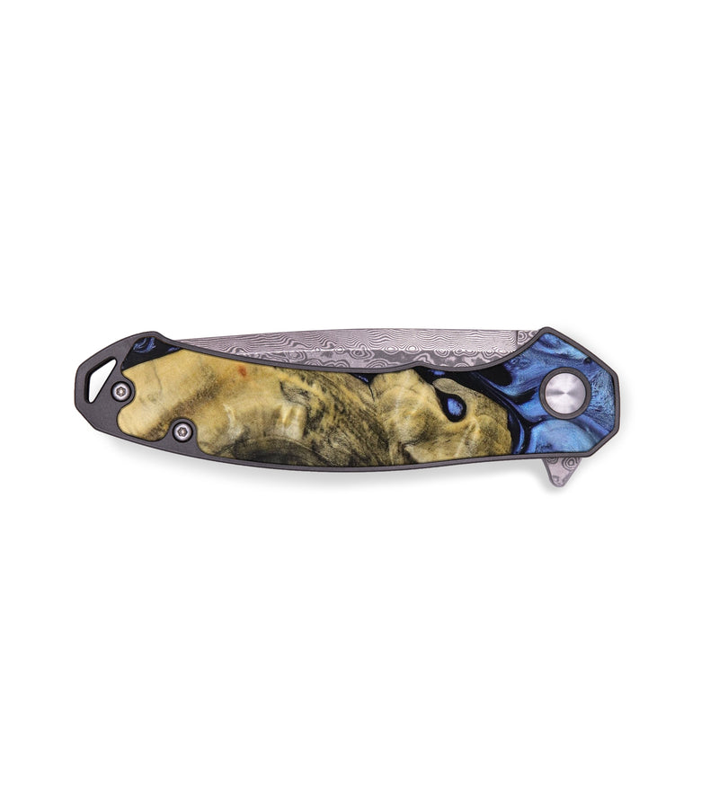 EDC Wood+Resin Pocket Knife - Diana (Blue, 642619)