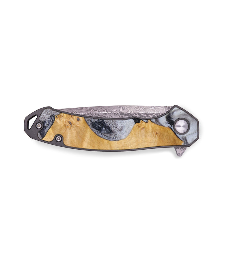 EDC Wood+Resin Pocket Knife - Harmony (Black & White, 640340)