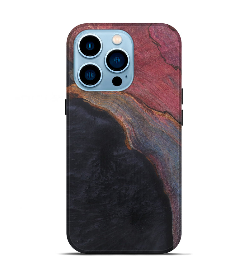 iPhone 14 Pro Wood+Resin Live Edge Phone Case - Berget (Pure Black, 590669)