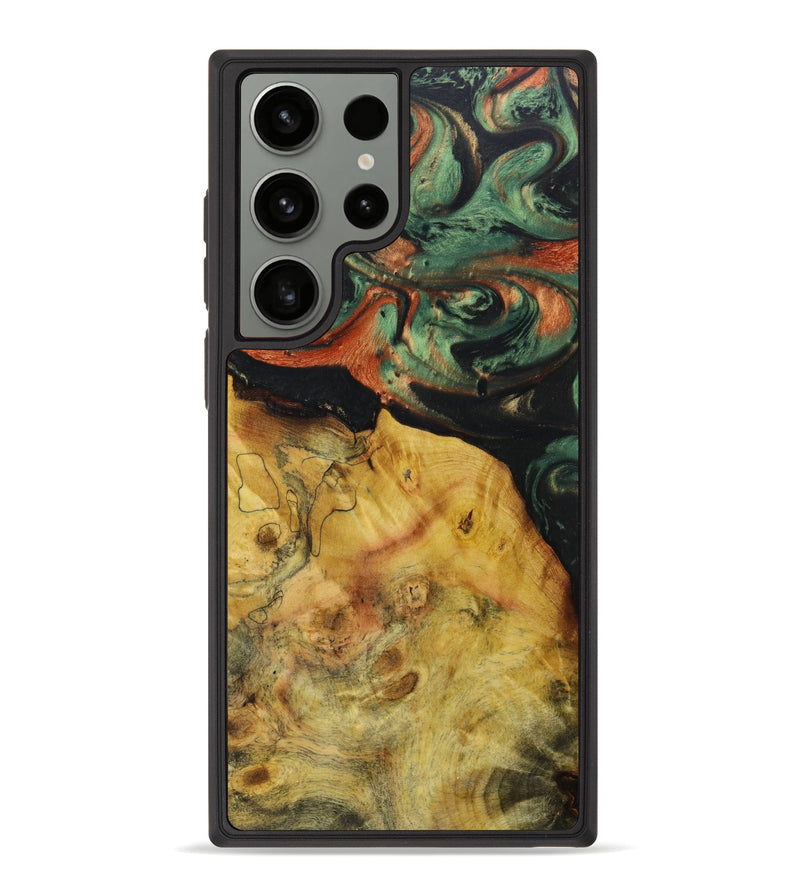 Galaxy S23 Ultra Wood+Resin Phone Case - Finnley (Green, 623063)