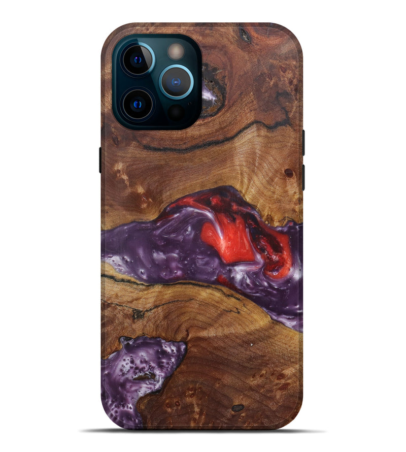 iPhone 12 Pro Max Wood+Resin Live Edge Phone Case - Rici (Purple, 599113)