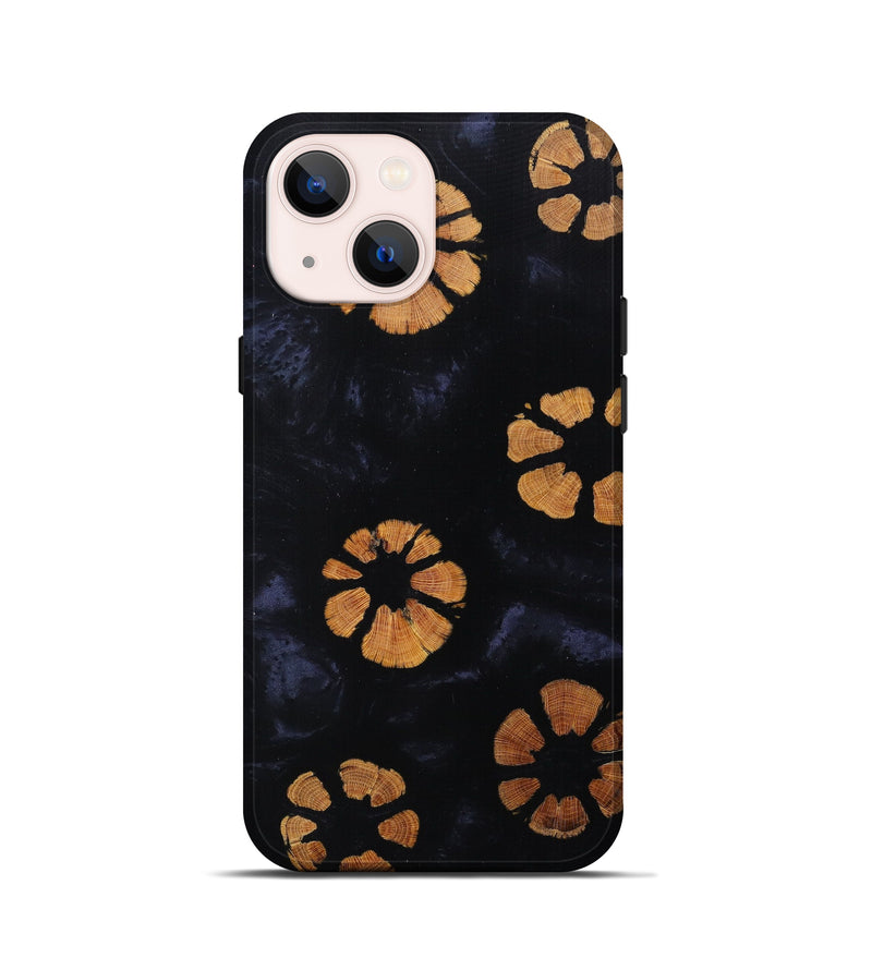 iPhone 13 mini Wood+Resin Live Edge Phone Case - Mae (Pure Black, 616648)