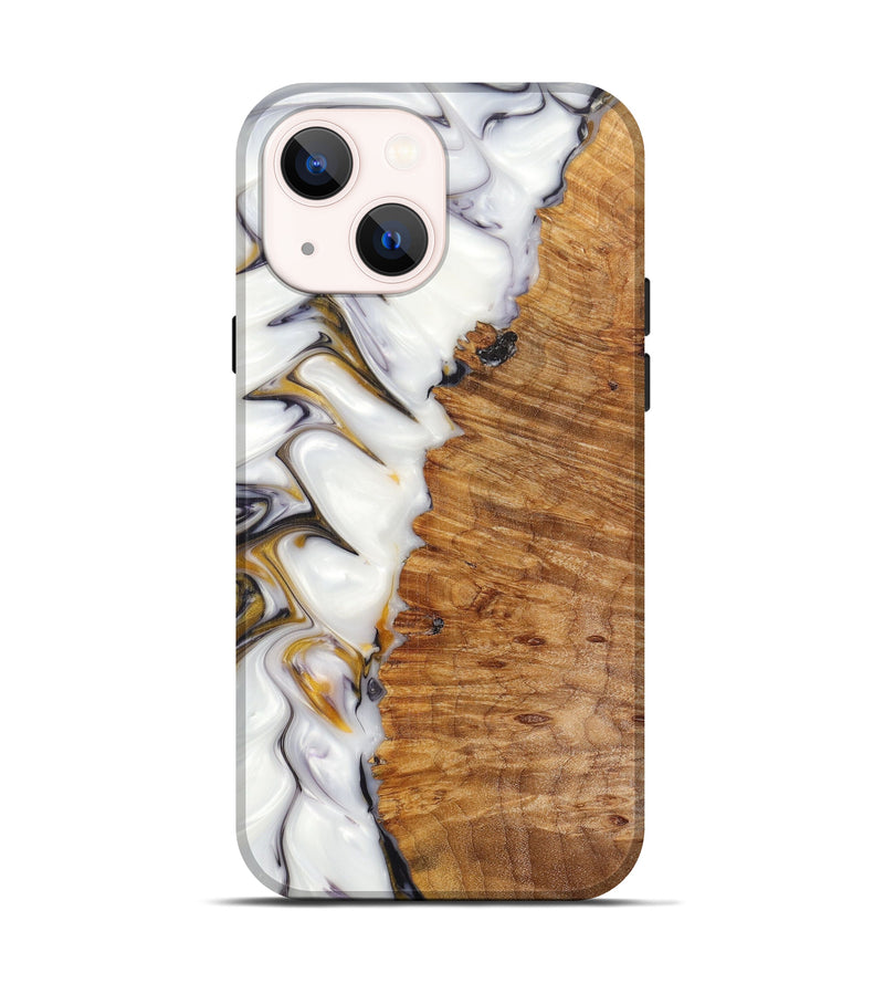 iPhone 13 Wood+Resin Live Edge Phone Case - Inaaya (Black & White, 616852)