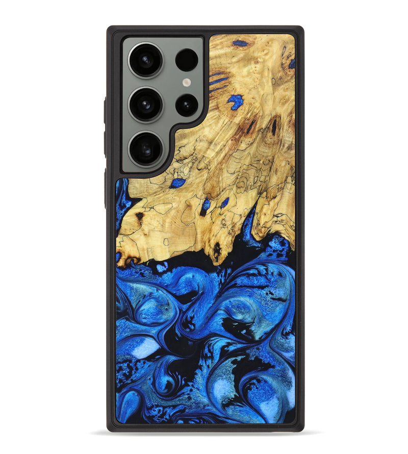 Galaxy S23 Ultra Wood+Resin Phone Case - Gunner (Blue, 628474)