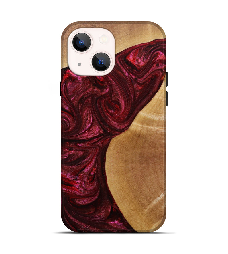 iPhone 13 Wood+Resin Live Edge Phone Case - Elliot (Red, 647819)