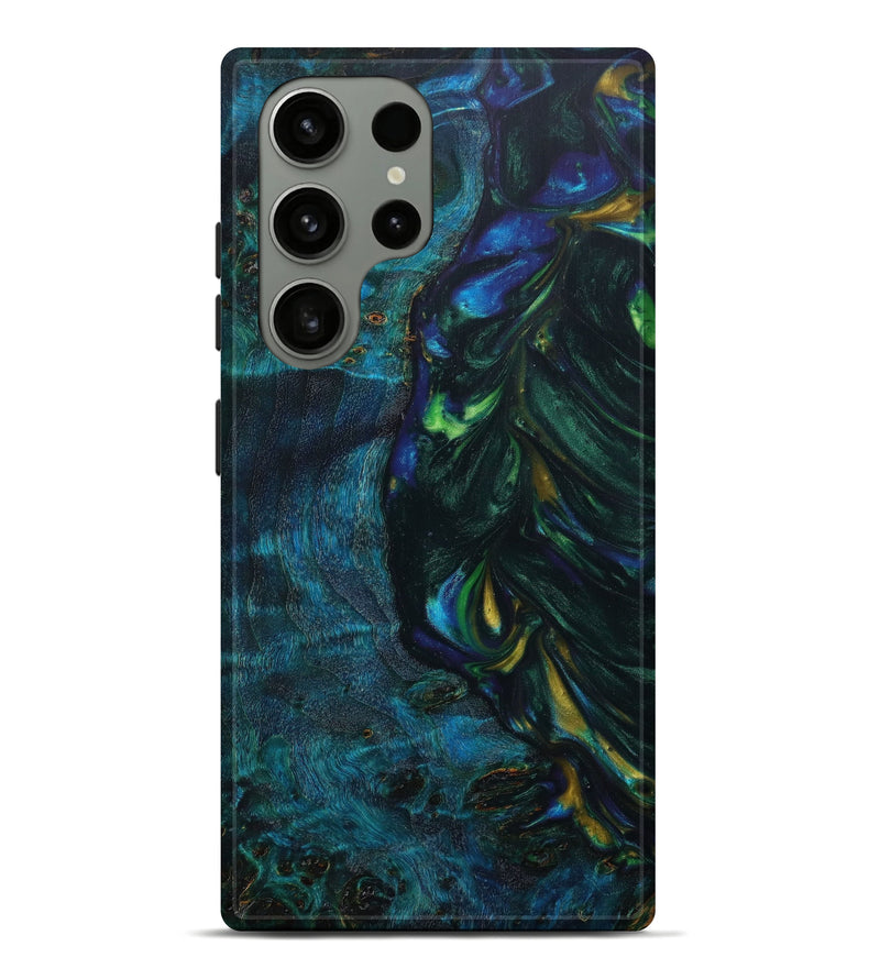 Galaxy S23 Ultra Wood+Resin Live Edge Phone Case - Tucker (Blue, 641224)