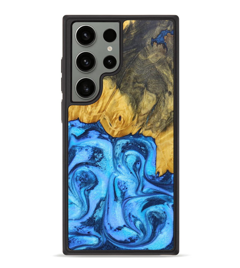 Galaxy S23 Ultra Wood+Resin Phone Case - Hallie (Blue, 635842)