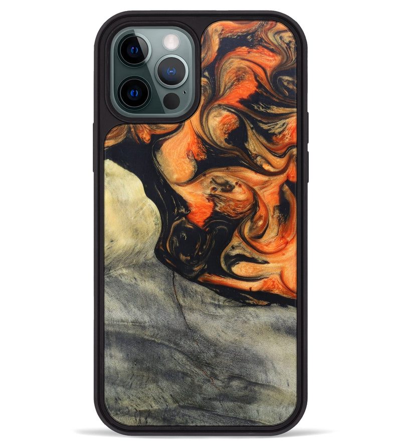 iPhone 12 Pro Max Wood+Resin Phone Case - Keara (Lava, 625008)