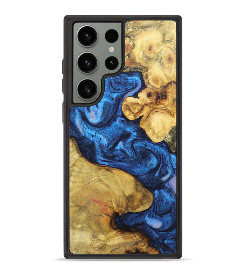 Galaxy S23 Ultra Wood+Resin Phone Case - Ester (Blue, 621710)